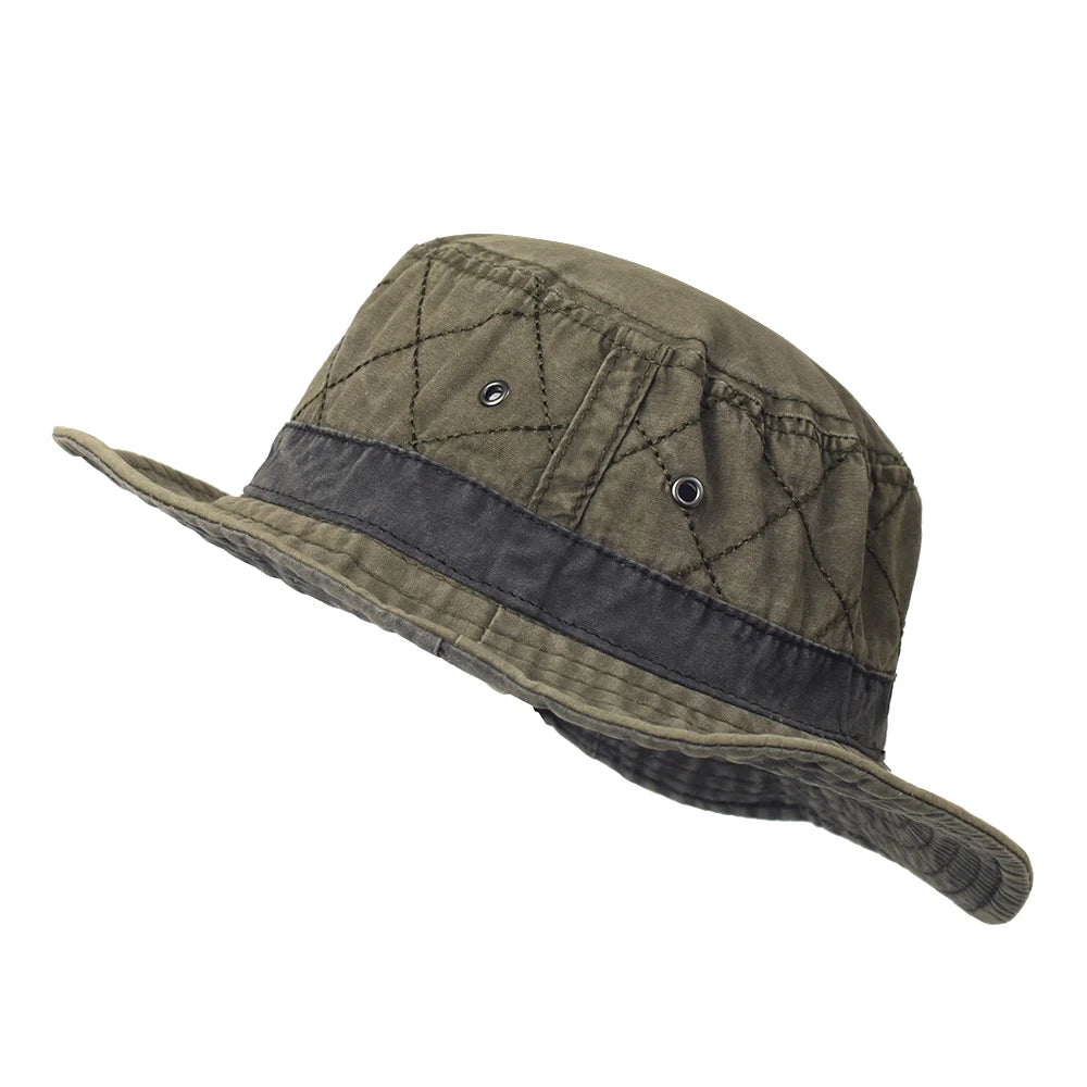 Washed Cotton Summer Bucket Hat for Men Women