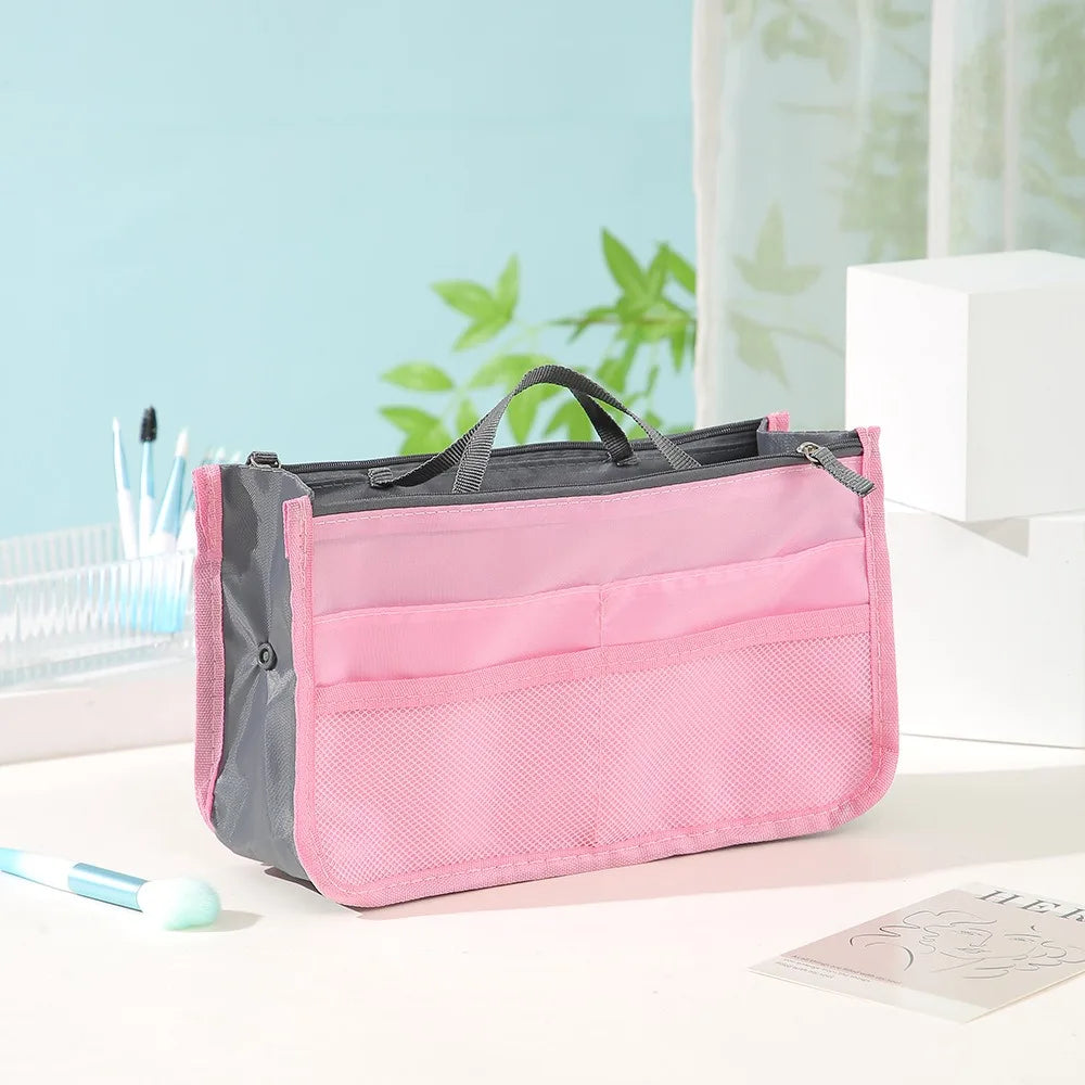 Multi Functional Large Capacity Makeup Bag Portable Double Zipper Toiletries Travel Storage Bag Mommy Bag Multi Pocket Cosmetic