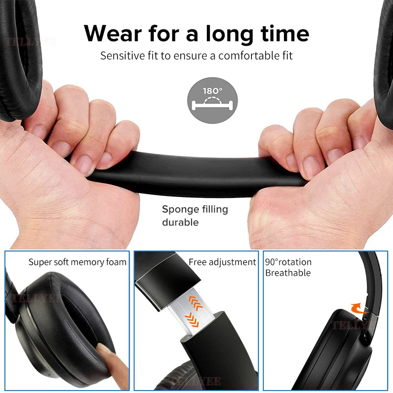 Wireless Bluetooth Noise Cancelling Headphones HiFi Stereo