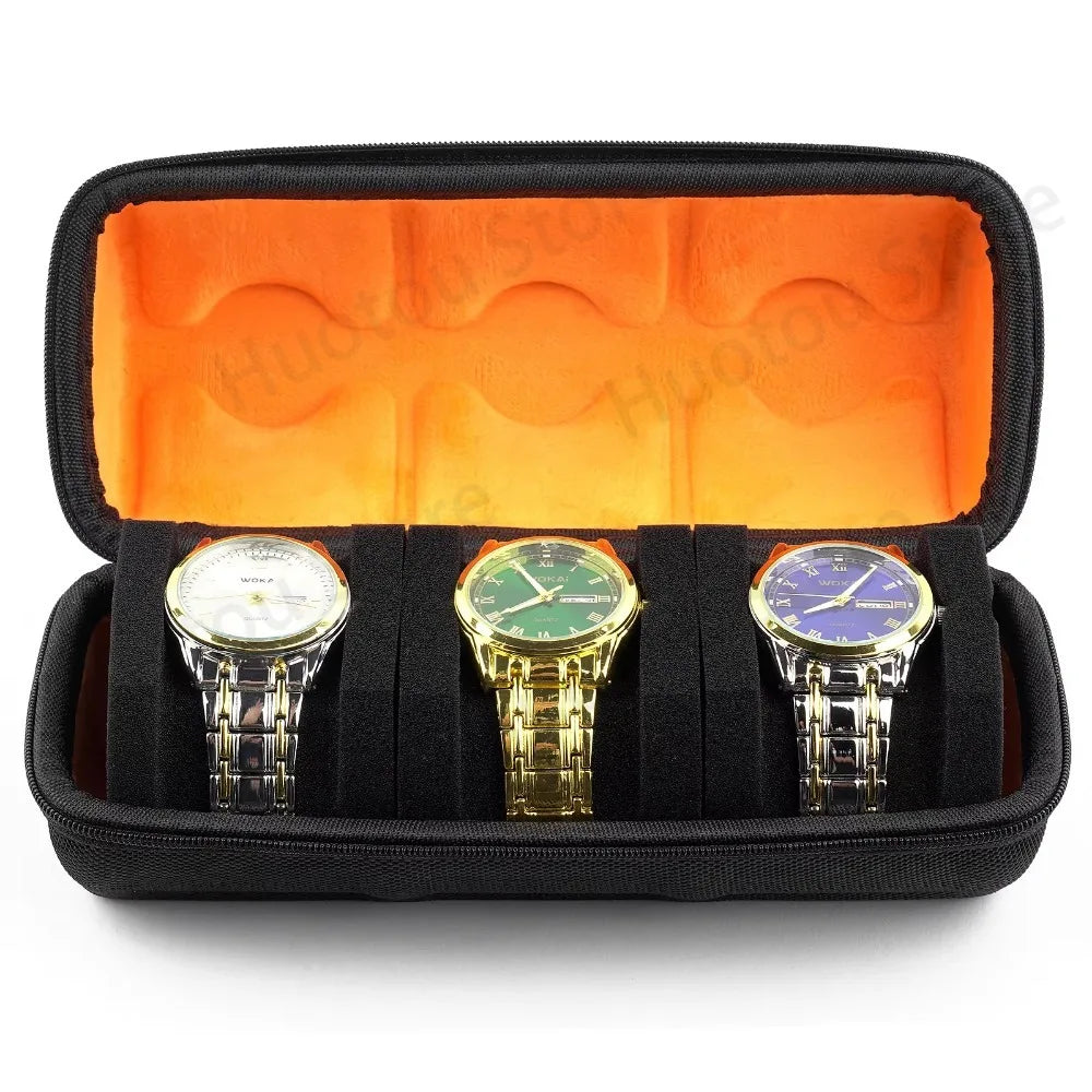 Travel Watch Case for 3 Watches with Durable Nylon Case