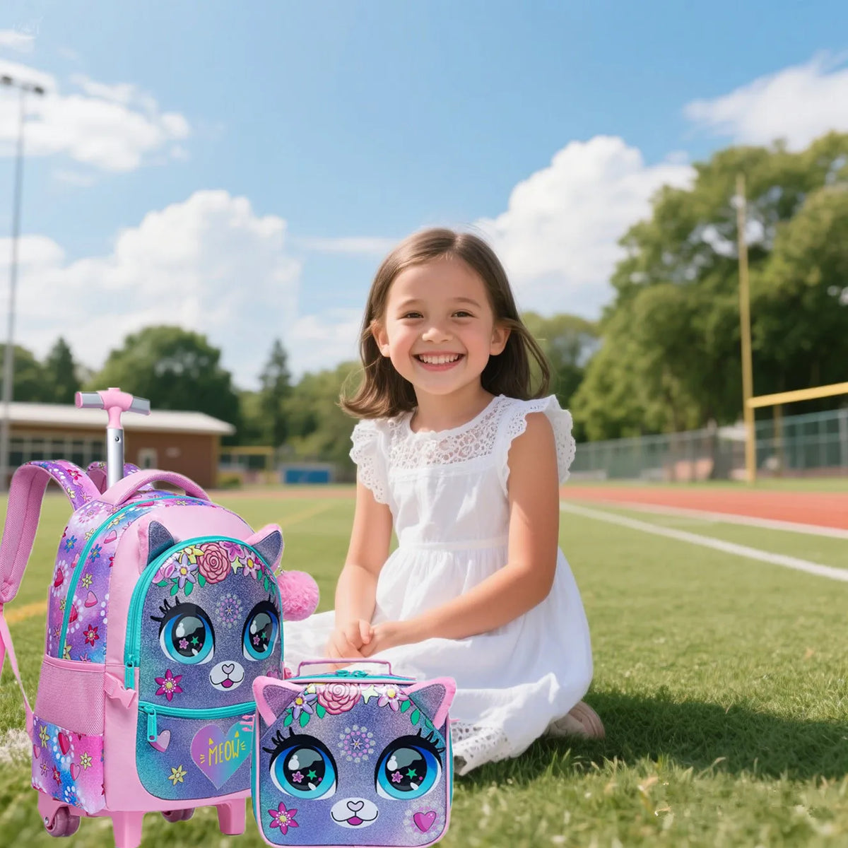 Kids Rolling Backpack with Wheels School Travel Bag