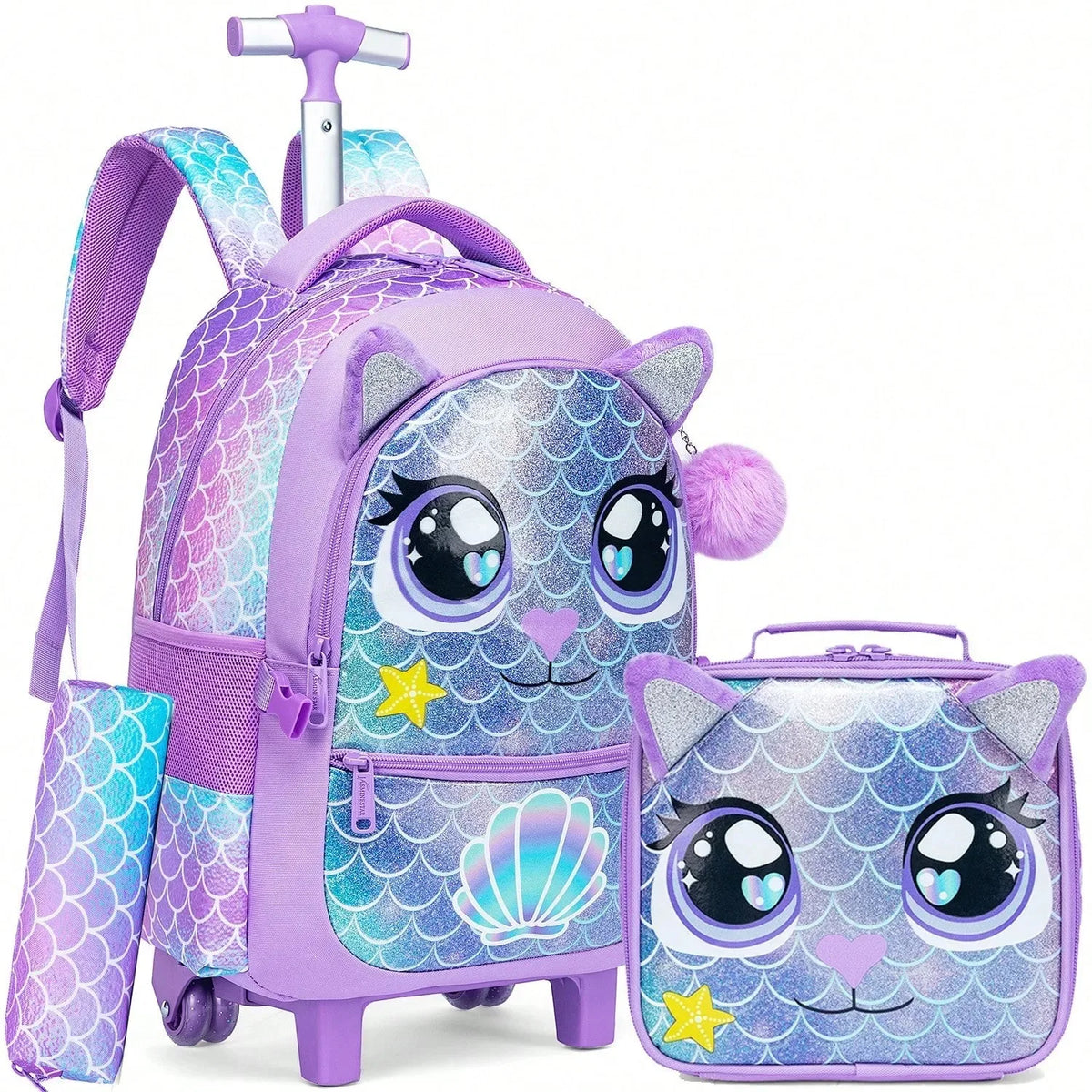 Kids Rolling Backpack with Wheels School Travel Bag