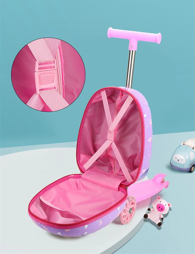 New cute skateboard suitcase scooter children&