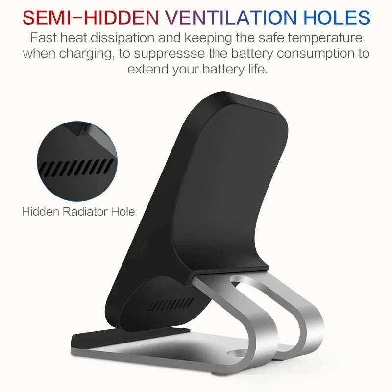 Wireless Charger Mount Qi Fast Charging Pad Type C