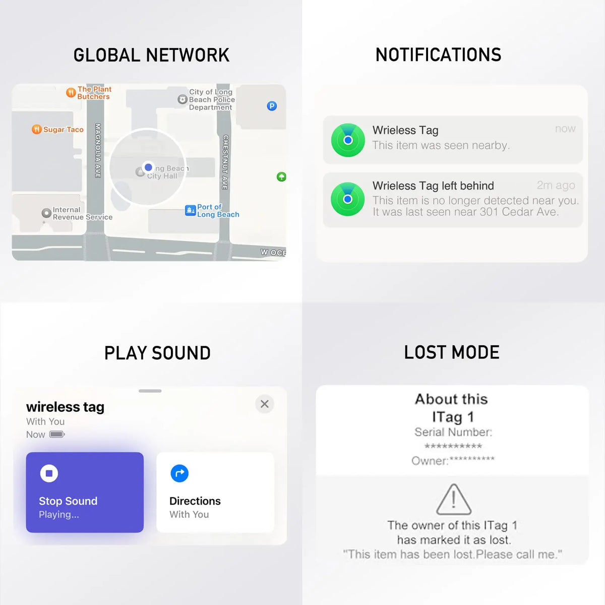 Air Tag 2 Pack iOS Bluetooth Tracker for Keys Bags