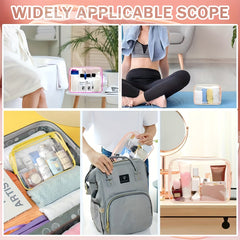 12pcs TSA-Approved Clear Toiletry Bag Set - Waterproof, Quart & Gallon Sizes for Women's Travel Essentials, Portable Airport-Friendly Cosmetic Pouches