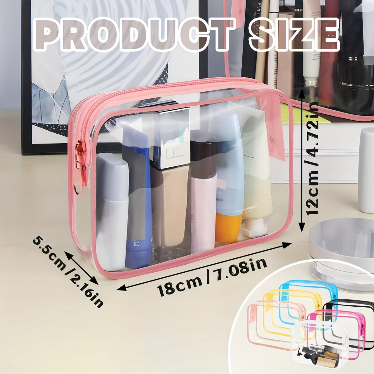TSA Approved Clear Toiletry Bags Set for Travel Essentials