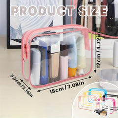 12pcs TSA-Approved Clear Toiletry Bag Set - Waterproof, Quart & Gallon Sizes for Women's Travel Essentials, Portable Airport-Friendly Cosmetic Pouches