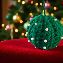 Crochet Christmas Ornaments | Handmade Holiday Baubles | Red Green White Décor | Beaded or Plain | Giftable Tree Decorations