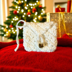 Crochet Gift Card Envelope with Antique Button | Ornament, Gift Bag Decoration,  Hanukkah Gift Holder | Handmade Holiday Accessory