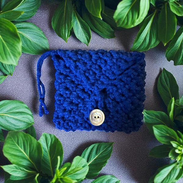 Crochet Gift Card Envelope with Antique Button | Ornament, Gift Bag Decoration,  Hanukkah Gift Holder | Handmade Holiday Accessory