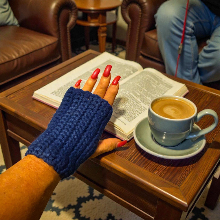 Crochet Hand Warmers | Fingerless Gloves | Red Blue Purple Pink | Cozy Wrist Warmers | Handmade Winter Gift | White Trim Option