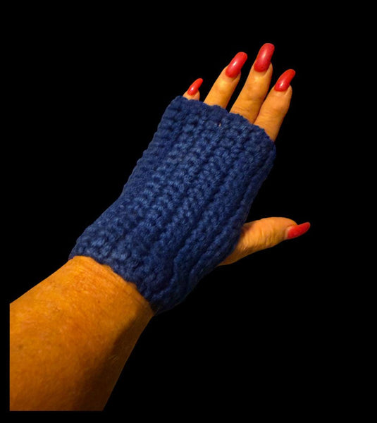 Crochet Hand Warmers | Fingerless Gloves | Red Blue Purple Pink | Cozy Wrist Warmers | Handmade Winter Gift | White Trim Option