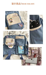 Nylon Waterproof Canvas Women Handbags Shoulder Bag Japanese Ladies Messenger Bag Student School Crossbody Bags for Girl Satchel