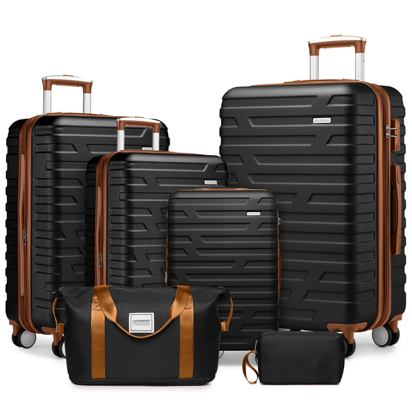 Hot Selling ABS Luggage Set 6 Pieces Hardside Expandable Suitcases with Spinner Wheels TSA LockTravel Carry on for Women