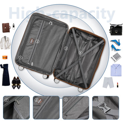 Hot Selling ABS Luggage Set 6 Pieces Hardside Expandable Suitcases with Spinner Wheels TSA LockTravel Carry on for Women