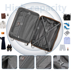 Hot Selling ABS Luggage Set 6 Pieces Hardside Expandable Suitcases with Spinner Wheels TSA LockTravel Carry on for Women