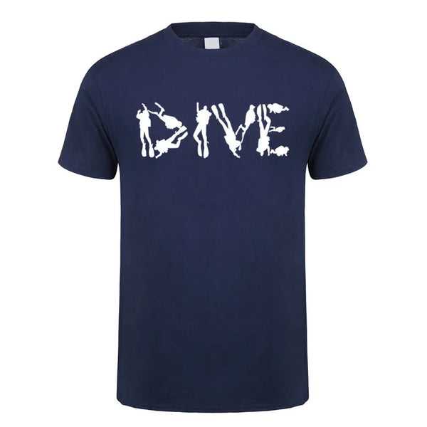 Scuba Dive T Shirt Men Cotton Summer Fashion Diver Man Tees Short Sleeve Diving T-shirts Tops