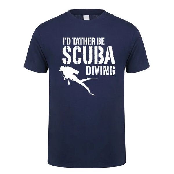 Scuba Dive T Shirt Men Cotton Summer Fashion Diver Man Tees Short Sleeve Diving T-shirts Tops