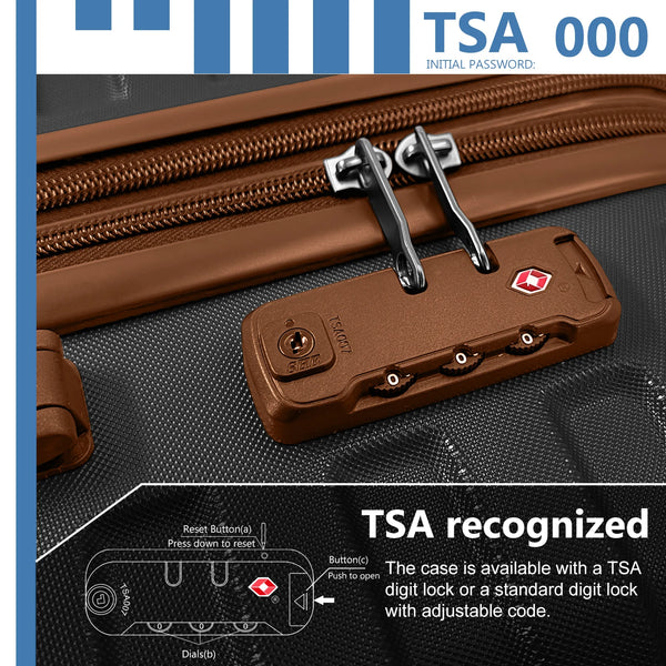 Hot Selling ABS Luggage Set 6 Pieces Hardside Expandable Suitcases with Spinner Wheels TSA LockTravel Carry on for Women
