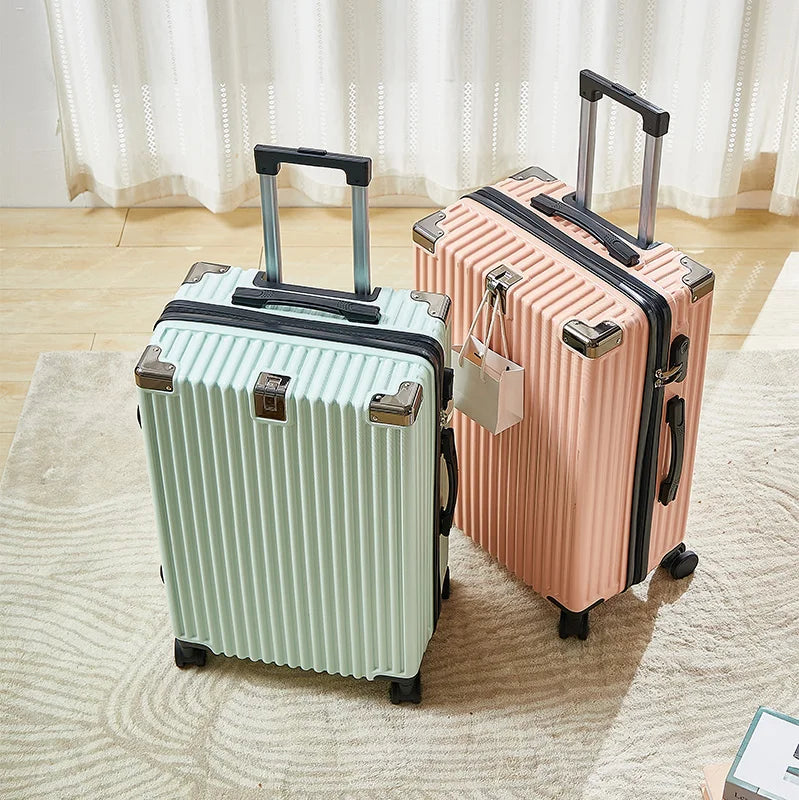 Fashion Gradient Blue 20 Inch Suitcase ABS Luggage 24 Inch Black Silver White Green Business Trip Carry-on Suitcase PC Suitcase