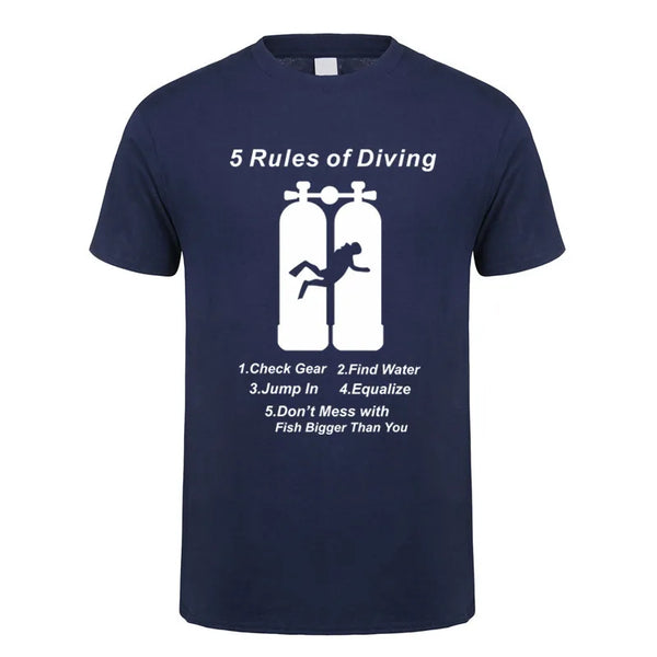 Scuba Dive T Shirt Men Cotton Summer Fashion Diver Man Tees Short Sleeve Diving T-shirts Tops