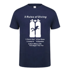 Scuba Dive T Shirt Men Cotton Summer Fashion Diver Man Tees Short Sleeve Diving T-shirts Tops