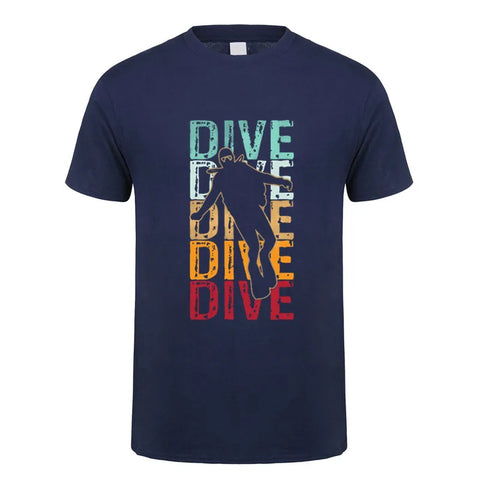 Scuba Dive T Shirt Men Cotton Summer Fashion Diver Man Tees Short Sleeve Diving T-shirts Tops