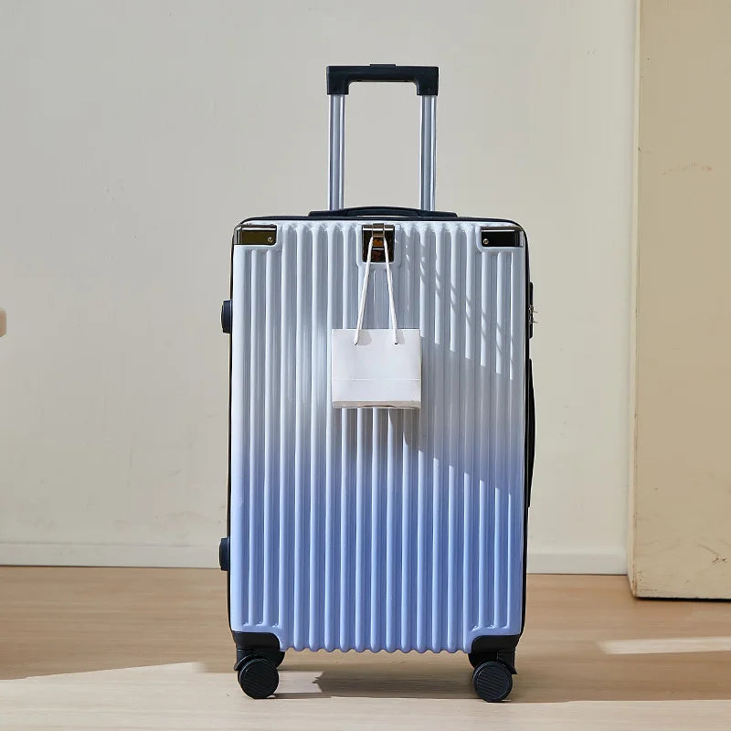 Fashion Gradient Blue 20 Inch Suitcase ABS Luggage 24 Inch Black Silver White Green Business Trip Carry-on Suitcase PC Suitcase