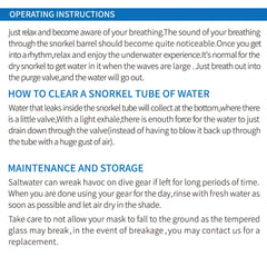 Scuba Diving Mask Snorkel Set For Adults Tempered Glass Professional Panoramic Snorkeling Gear Swimming Training Snorkel Kit