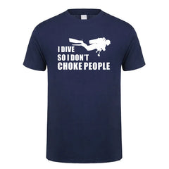 Scuba Dive T Shirt Men Cotton Summer Fashion Diver Man Tees Short Sleeve Diving T-shirts Tops