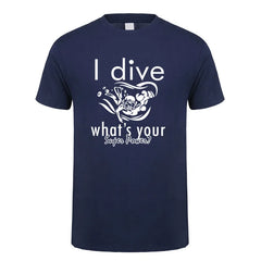 Scuba Dive T Shirt Men Cotton Summer Fashion Diver Man Tees Short Sleeve Diving T-shirts Tops