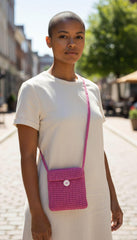 Handmade Crochet Small Purse | 6x5 Crossbody Bag | One-of-a-Kind Gift | Mother of Pearl Button