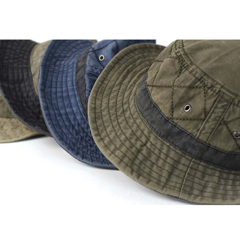Washed Cotton Summer Bucket Hat for Men Women