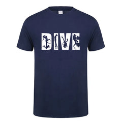 Scuba Dive T Shirt Men Cotton Summer Fashion Diver Man Tees Short Sleeve Diving T-shirts Tops