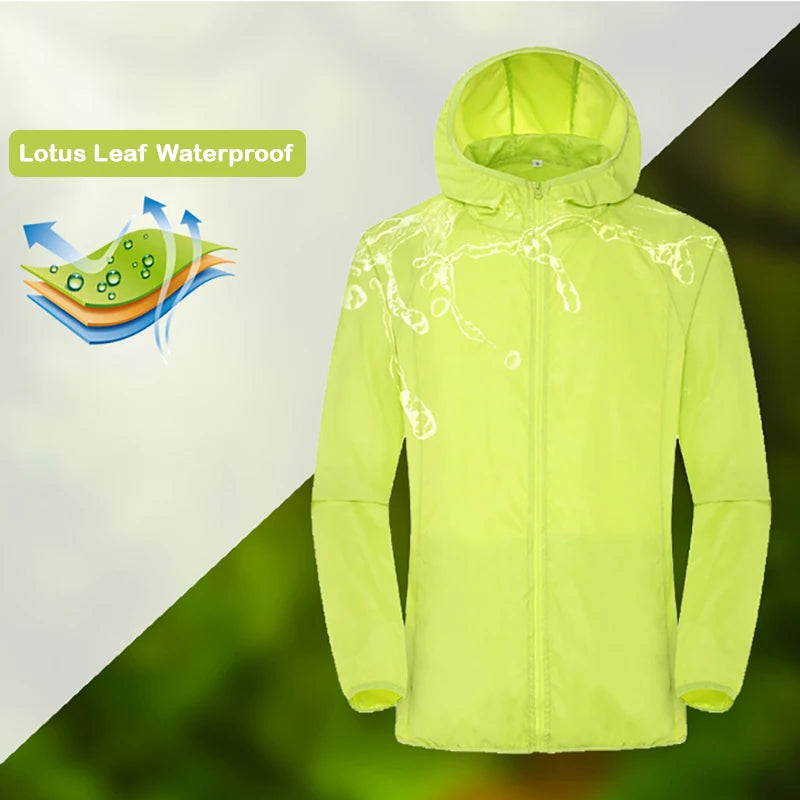 Camping Rain Jacket Waterproof Windbreaker Outdoor Coat