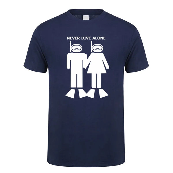 Scuba Dive T Shirt Men Cotton Summer Fashion Diver Man Tees Short Sleeve Diving T-shirts Tops