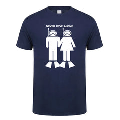 Scuba Dive T Shirt Men Cotton Summer Fashion Diver Man Tees Short Sleeve Diving T-shirts Tops