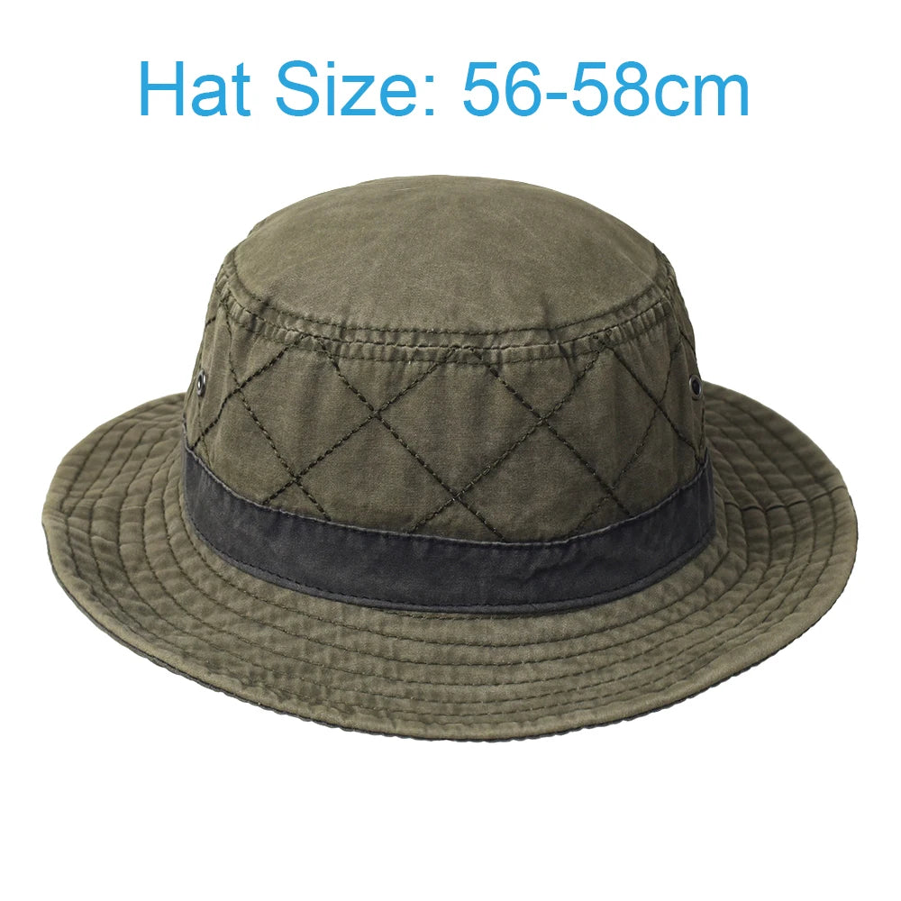 Washed Cotton Summer Bucket Hat for Men Women