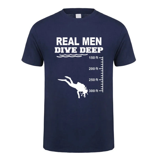 Scuba Dive T Shirt Men Cotton Summer Fashion Diver Man Tees Short Sleeve Diving T-shirts Tops