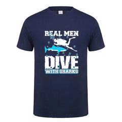 Scuba Dive T Shirt Men Cotton Summer Fashion Diver Man Tees Short Sleeve Diving T-shirts Tops