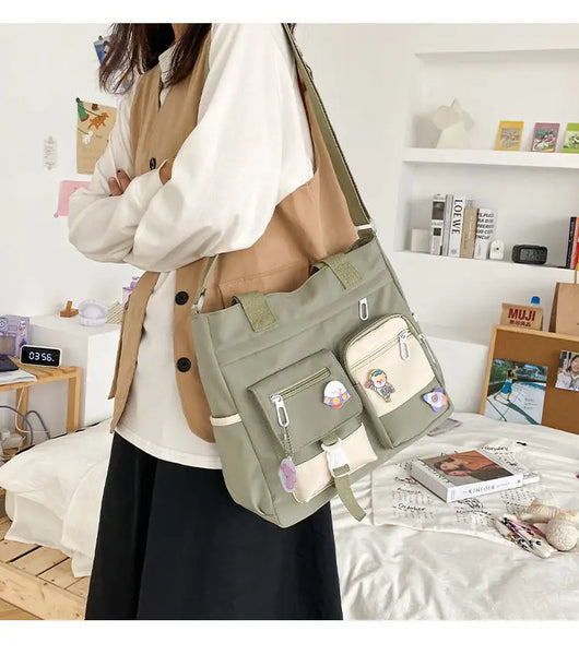 Nylon Waterproof Canvas Women Handbags Shoulder Bag Japanese Ladies Messenger Bag Student School Crossbody Bags for Girl Satchel