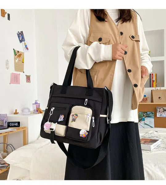 Nylon Waterproof Canvas Women Handbags Shoulder Bag Japanese Ladies Messenger Bag Student School Crossbody Bags for Girl Satchel