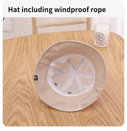 Cute Bear Baby Bucket Hat with Ears Cotton Sun Cap