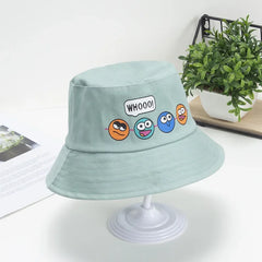 Korean Cute Cartoon Children Bucket Hats Boys Girls Outdoor Sun Hats Kids Caps with Windproof Rope Kids Accessories