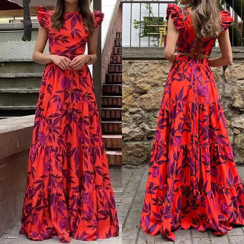 Vacation Women Floral Print Vestidos Summer Women&
