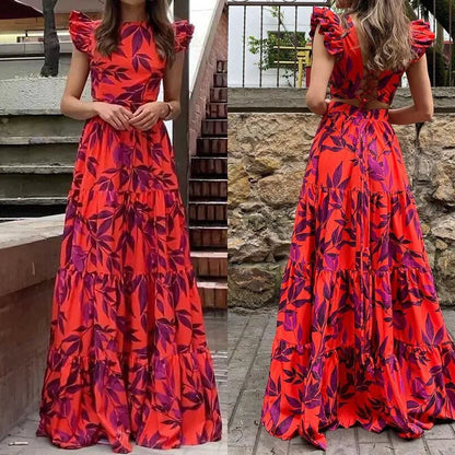 Vacation Women Floral Print Vestidos Summer Women&