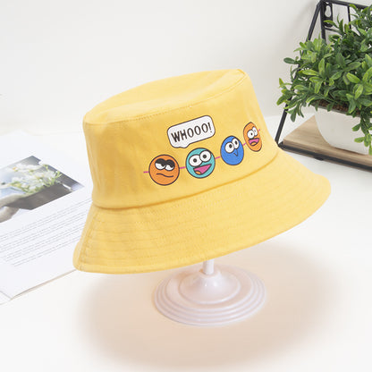 Korean Cartoon Kids Bucket Hat with Windproof Strap