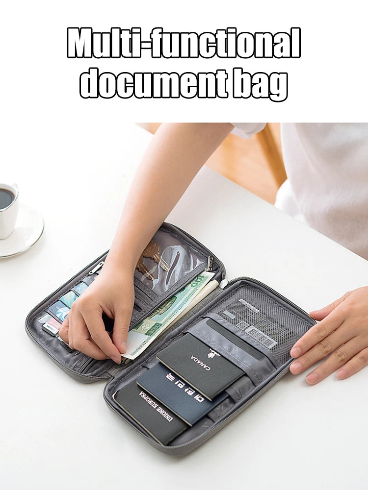 Waterproof RFID Travel Document Organizer Passport Holder