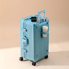 2024 New Durable Large Capacity Luggage Sets Suitcase USB Charging Men Carry-On Boarding Travel 24/26/28/30/34